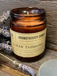 Aromaterapeutická sójová sviečka - Jasné myslenie (rozmarín)